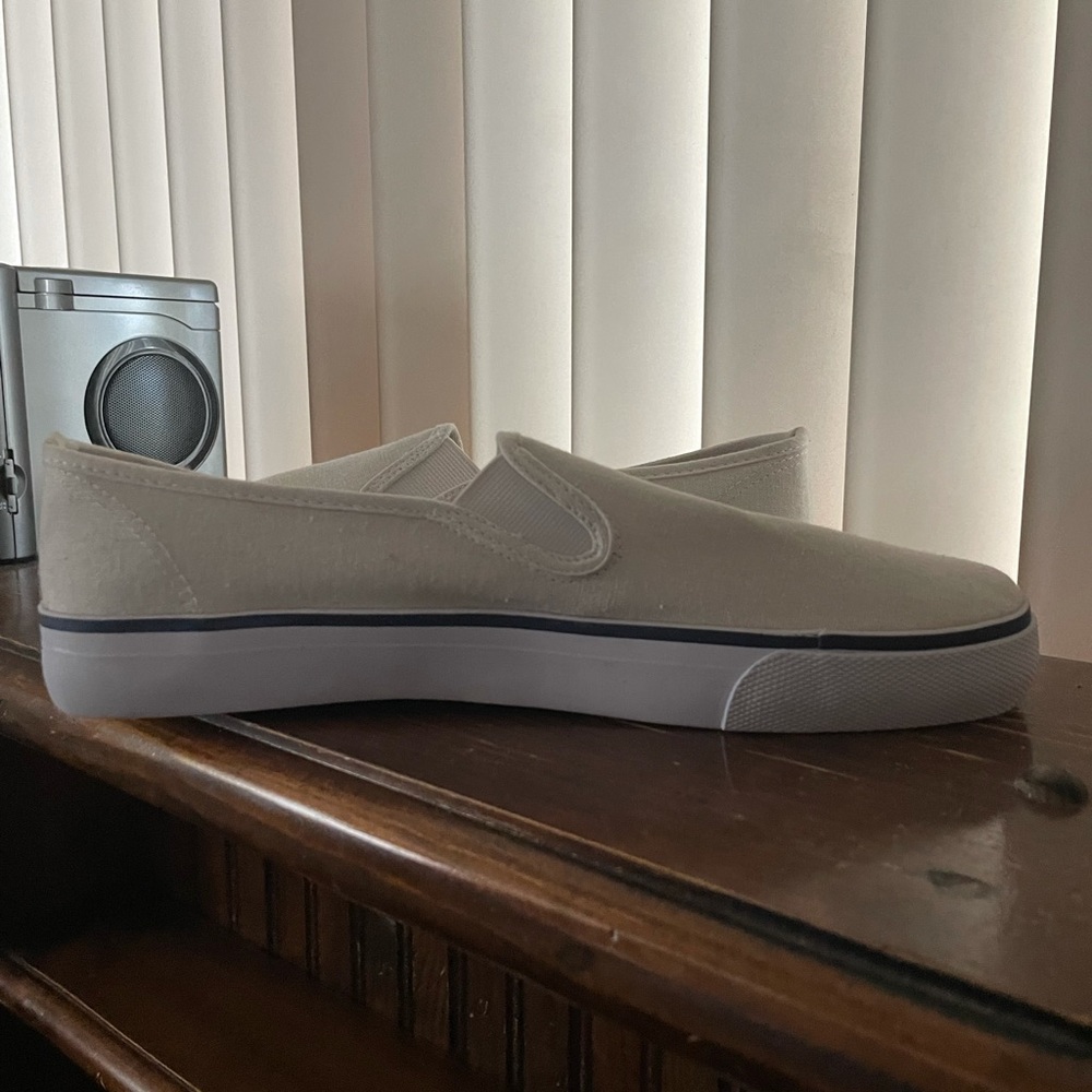 White slip ons